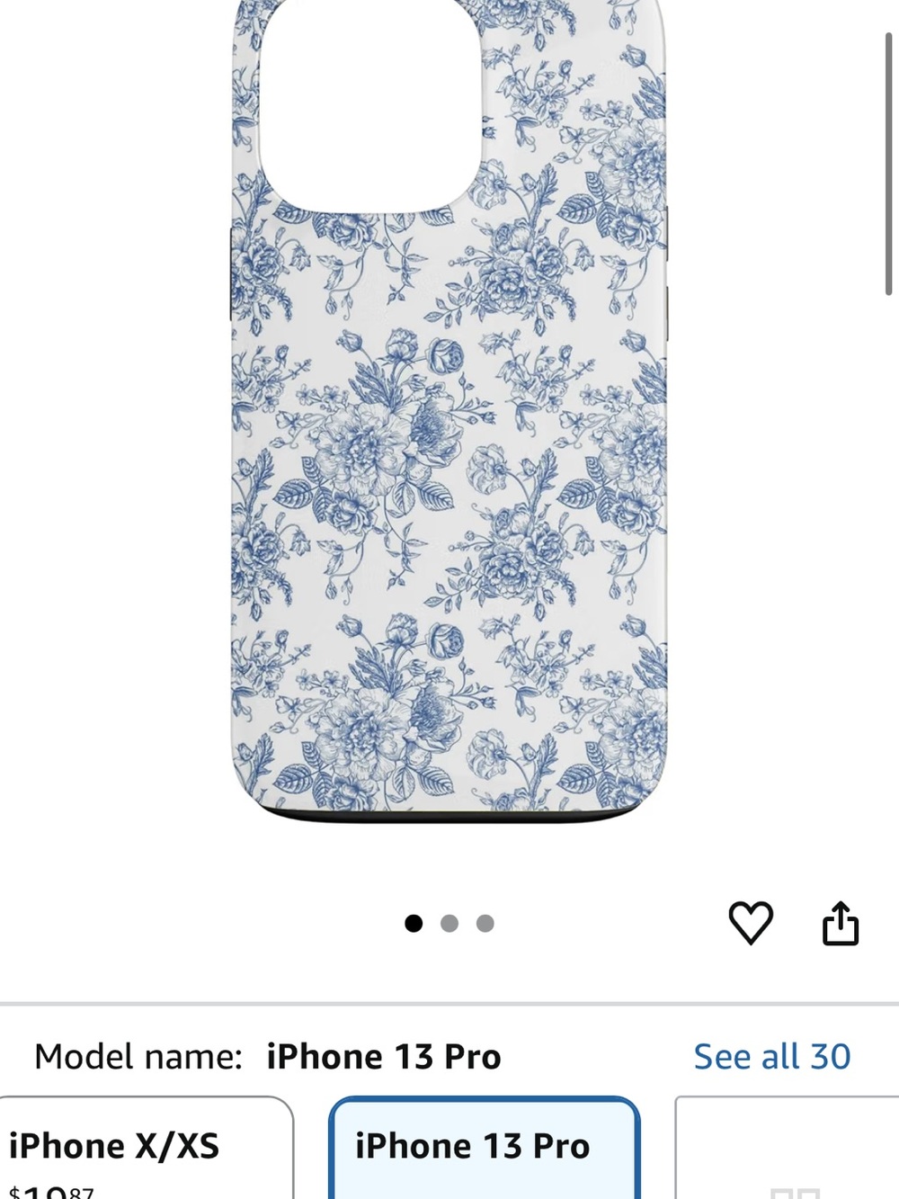 Amazon Blue Floral Phone Case for iPhone 13 Pro